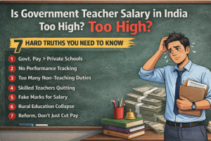 Government teacher salary in India debate showing high pay versus performance and accountability issues